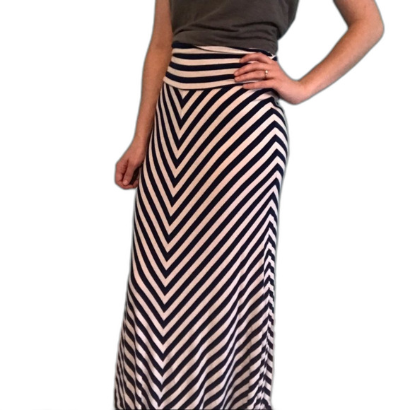 Merona Royal Blue and White Jersey Maxi Skirt size XS - Picture 2 of 4